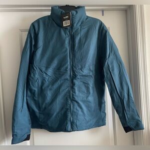 Teal windbreaker hybrid jacket